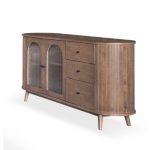 MAKARE 160cm Fluted Wooden Sideboard-Walnut - Image 2