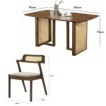 MALMO 6 Seater Dining Set-Walnut - Image 3