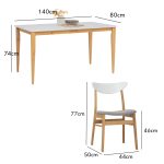 MEISI 4 Seater 140cm Dining Set-White - Image 4