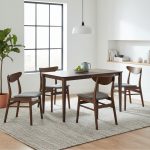 MEISI 4 Seater 140cm Dining Set-Walnut - Image 2