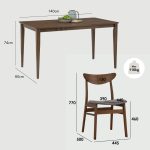 MEISI 4 Seater 140cm Dining Set-Walnut - Image 3