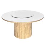 MILDREN D150cm Sintered Stone 4 Seater Dining Set-Natural - Image 3