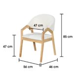 MILDREN D150cm Sintered Stone 4 Seater Dining Set-Natural - Image 5