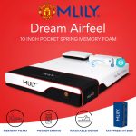 MLILY 10 Inches Dream AirFeel Pocket Spring Memory Foam Mattress-3 Sizes