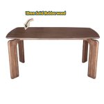 MONVA 6 Seater Full Solid Wood Dining Set-Walnut - Image 3