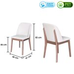 MONVA 6 Seater Full Solid Wood Dining Set-Walnut - Image 5