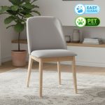 MONVA Pet Friendly Fabric Dining Chair-Natural