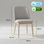 MONVA Pet Friendly Fabric Dining Chair-Natural - Image 4
