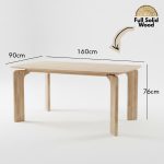 MONVA 6 Seater Full Solid Wood Dining Set-Natural - Image 5