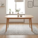 NAKASU 120cm Full Solid Dining table-Natural - Image 3