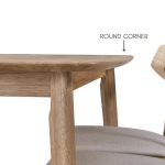 NAKASU 120cm Full Solid Dining table-Natural - Image 4