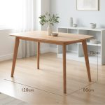 NAKASU 120cm Full Solid Dining table-Natural - Image 2