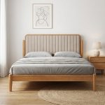 NATACHA Queen Size Wooden Bed Frame-Beech