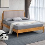 NATACHA Queen Size Wooden Bed Frame-Beech - Image 2