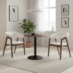 NELSON 2 Seater Dining Set-Walnut - Image 3