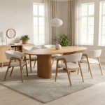 NELSON Solid Wood 6 Seater Dining Set-Beech - Image 2