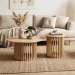 NIKO Full Solid Wood Nesting Coffee Table-Natural - Image 2