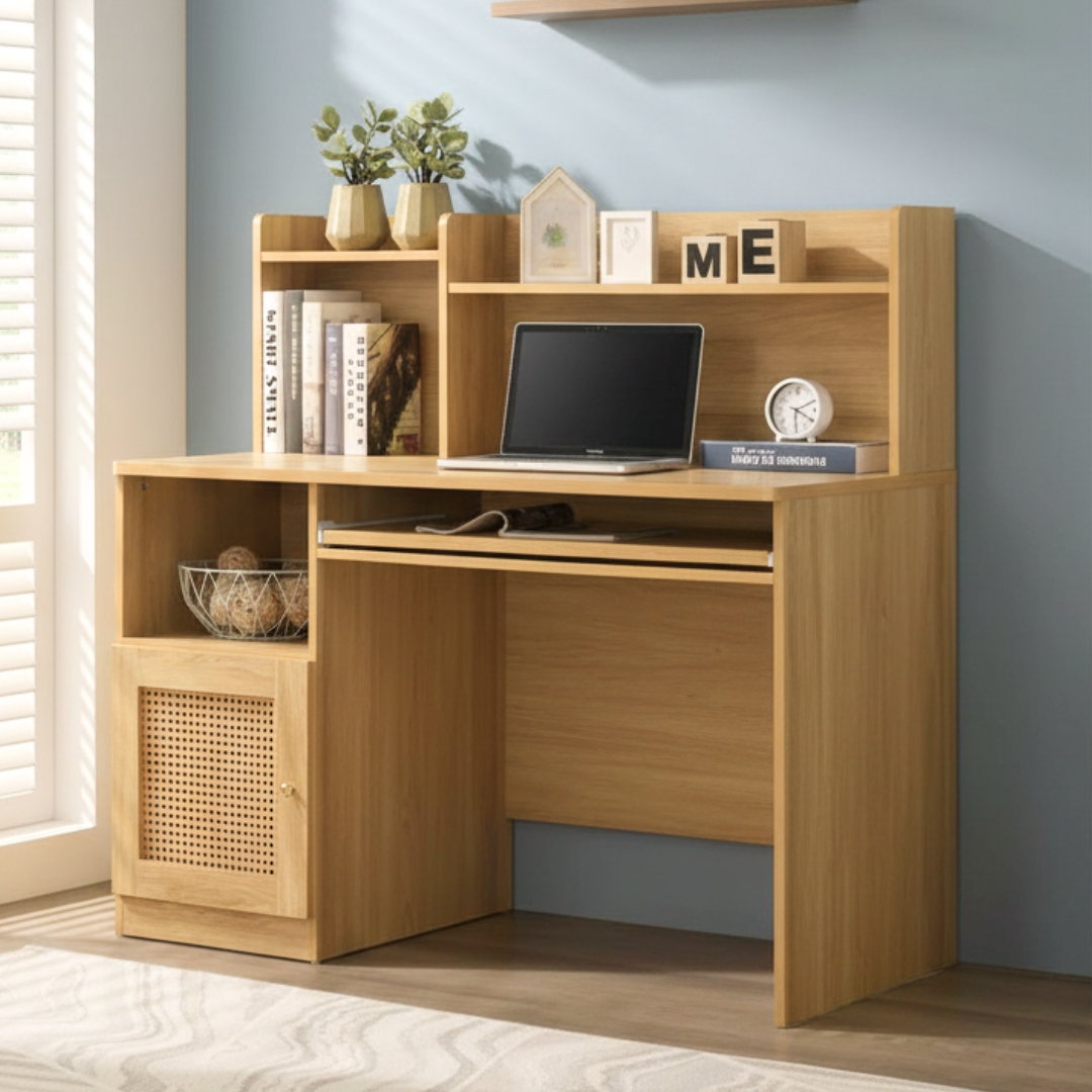 NOLA DESK-1 NOLA 120cm Study Desk With Hutch-2 Colors - Image 1