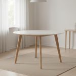 OREN D120cm Sintered Stone Round Dining Table-Natural - Image 2