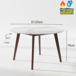 OREN D120cm Sintered Stone Round Dining Table-Walnut - Image 3
