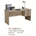 PAMELA 150cm 3 Drawers Writing Desk With Key Lock-Oak - Image 3