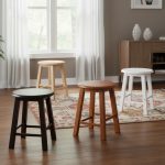 POLO 18 Inch Wooden Round Stool-4 Colors - Image 2