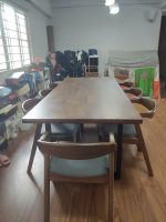 HELIA 8 Seater Full Solid Dining Set-Walnut - Image 3