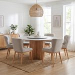 REGINA Round Sintered Stone 6 Seater Dining Set-Natural