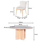 REGINA Round Sintered Stone 6 Seater Dining Set-Natural - Image 5