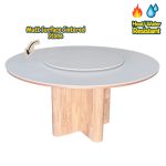 REGINA Round Sintered Stone 6 Seater Dining Set-Natural - Image 3