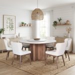 REGINA Round Sintered Stone 6 Seater Dining Set-Walnut - Image 2