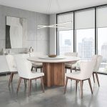 REGINA Round Sintered Stone 6 Seater Dining Set-Walnut