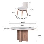 REGINA Round Sintered Stone 6 Seater Dining Set-Walnut - Image 5