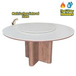 REGINA Round Sintered Stone 6 Seater Dining Set-Walnut - Image 6