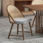 RENNY Curved Back Dining Chair-Walnut - Image 4