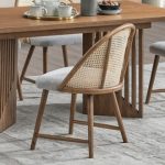 RENNY Curved Back Dining Chair-Walnut - Image 3