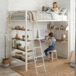 ROLLINS Metal Loft Bed With Desk-2 Colors