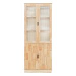 ROWLANDS 2 Glass Door Wooden Bookcase-Natural - Image 4