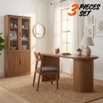 [Package] ROWLANDS 3 In 1 Wooden Study Room Set-Walnut