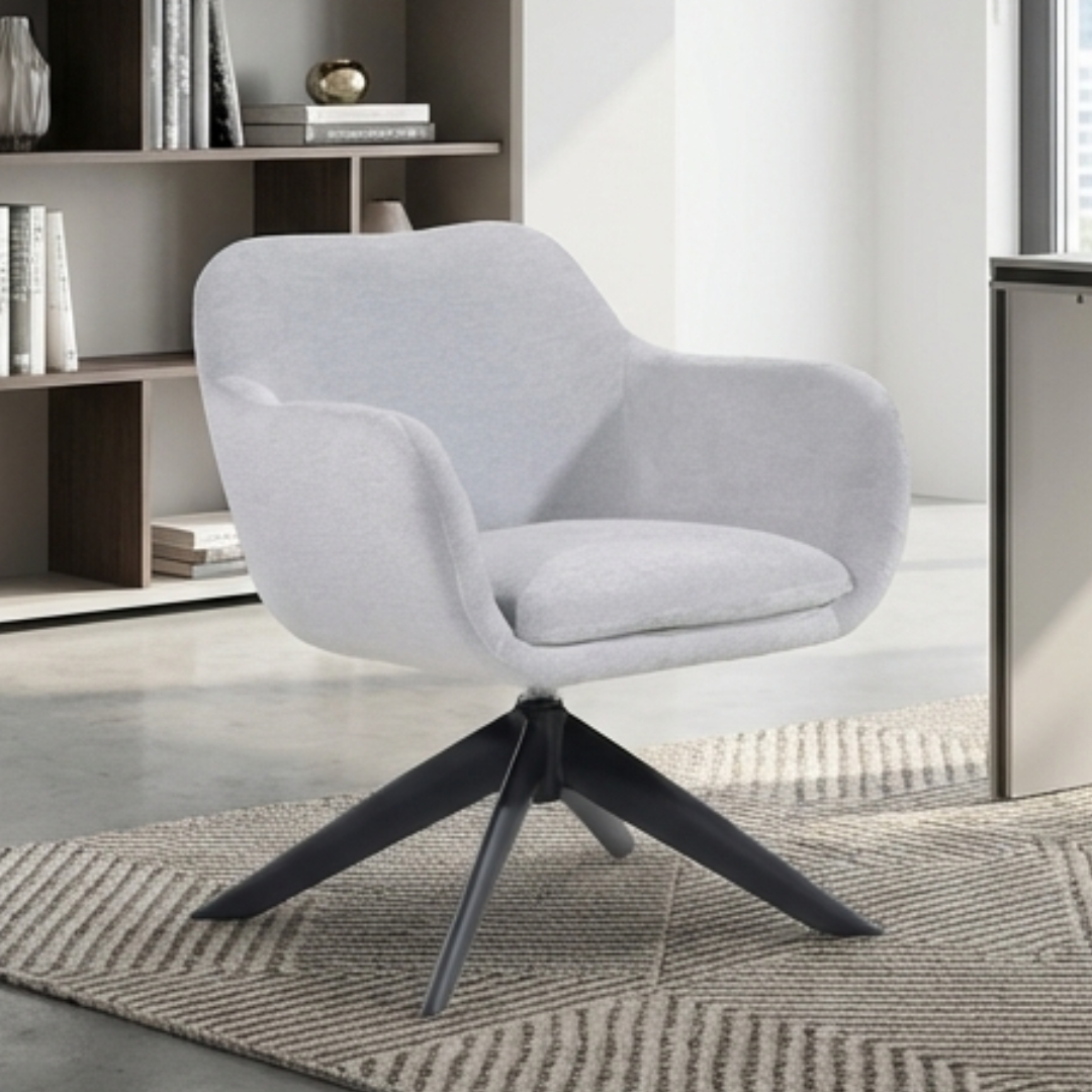 SASHA CHAIR-1 SASHA Swivel Lounge Chair-Grey - Image 1