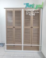 LOWES 4 Louver Shutter Door 2 Drawers Wardrobe-White+Oak - Image 12
