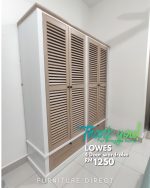 LOWES 4 Louver Shutter Door 2 Drawers Wardrobe-White+Oak - Image 13