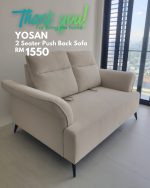 YOSAN 2 Seater Pet Friendly Push Back Sofa-Beige - Image 4