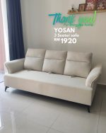 YOSAN 3 Seater Pet Friendly Push Back Sofa-Beige - Image 5