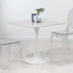 TULIP 80x80cm Sintered Stone Dining Table-White - Image 4