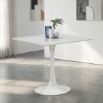 TULIP 80x80cm Sintered Stone Dining Table-White