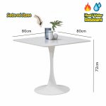 TULIP 80x80cm Sintered Stone Dining Table-White - Image 3