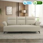 YOSAN 3 Seater Pet Friendly Push Back Sofa-Beige