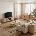 ZANE 160cm Fluted Sliding Door Sideboard-Oak - Image 6