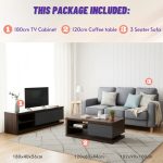 [Package] ZOLA 3 in 1 Living Room Set-Grey - Image 2